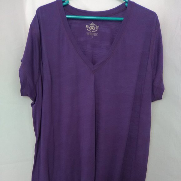 Route 66 Tops - Route 66 Women's Short Sleeve Top Color Purple Size 3X